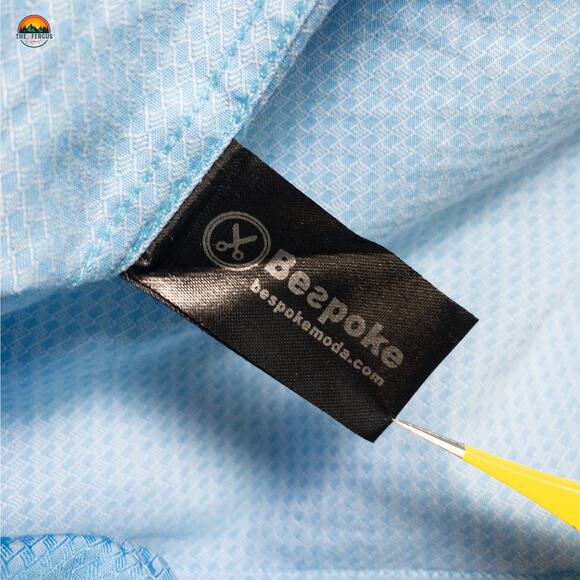 Bespoke Button-Up Shirt Blue Cotton Long Sleeve Collared Men's Size 3XL - Picture 11 of 11